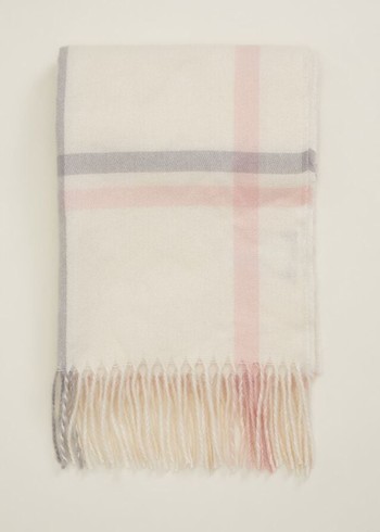 Phase Eight Sollie Check Scarves White Australia | SH3425906